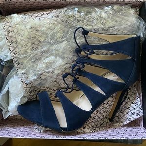 Victoria Secret Suede Navy Size 10 Lace Up Pumps